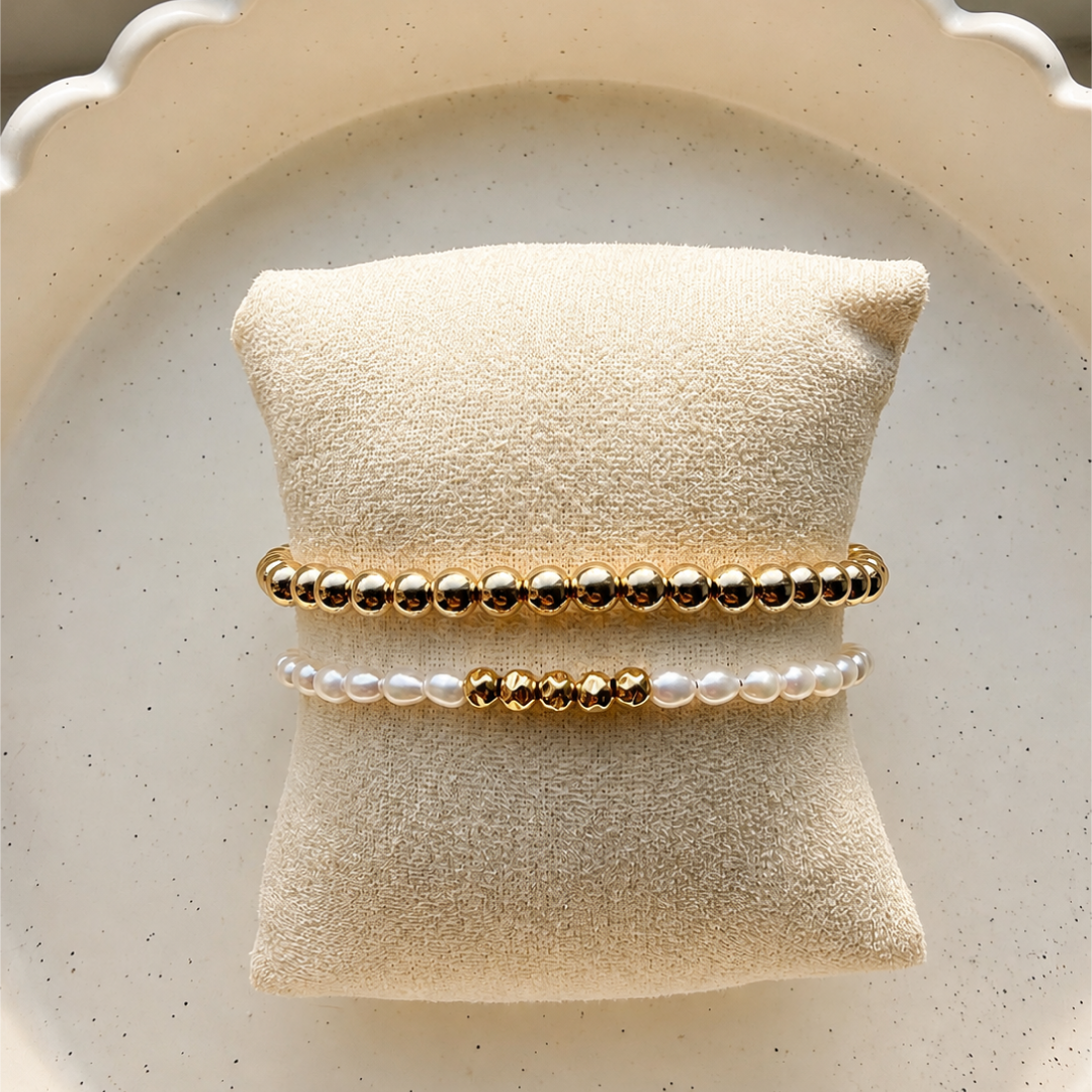 Armband | Gold Filled 14K | Zoetwaterparels & Goud| 4mm | 17,5cm
