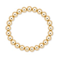 Gouden elastische kralenarmband van gold filled 14K met 8mm kralen, van Bedels & Bedels.