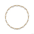 Fijne gouden kralenarmband van gold filled 14K met witte zoetwaterparels van 4mm, van Bedels & Bedels.