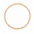 Armband | Gold Filled 14K | Champagne Zirkonia & Goud | 3/4mm | 17,5cm