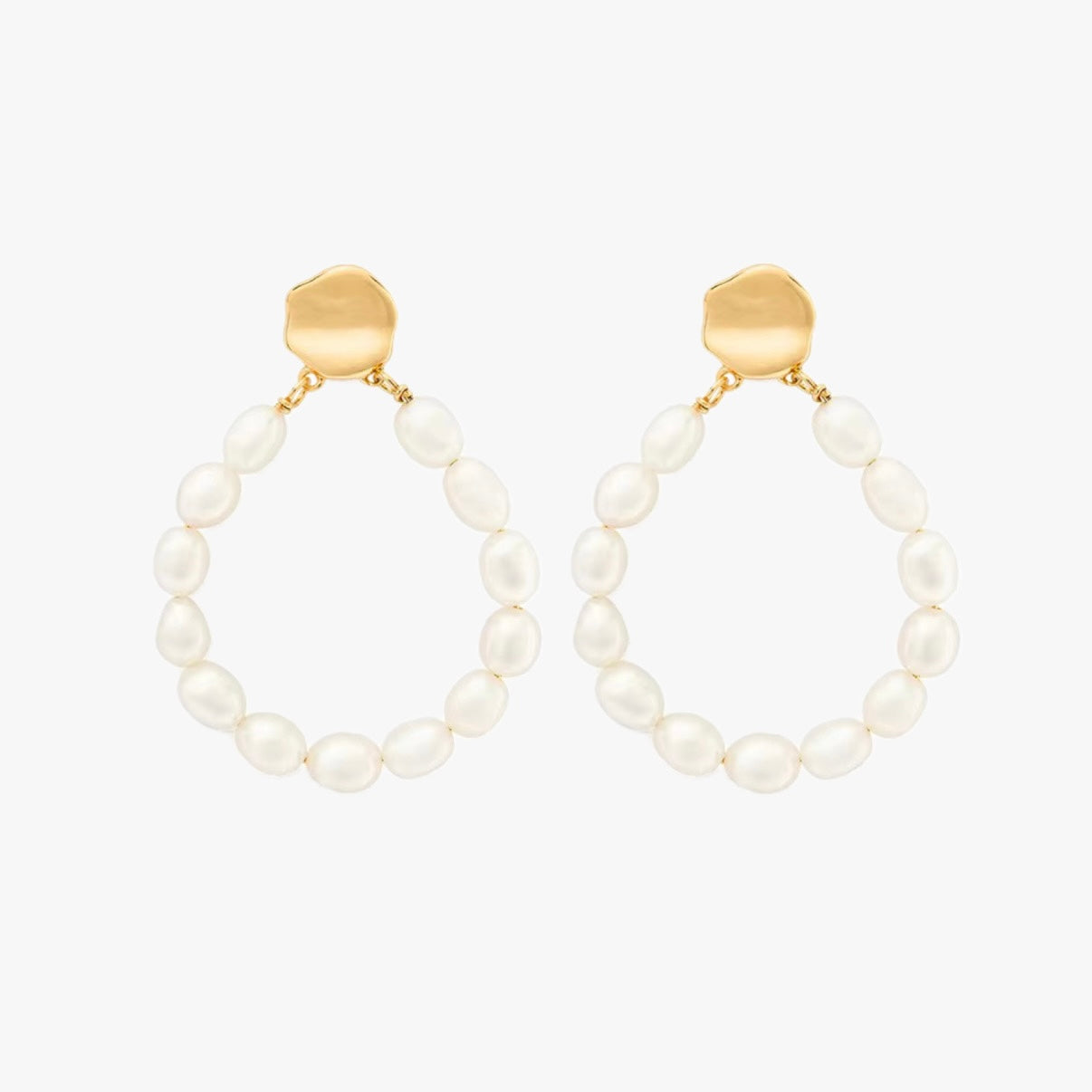 JULIA | Statement oorbellen parel goud