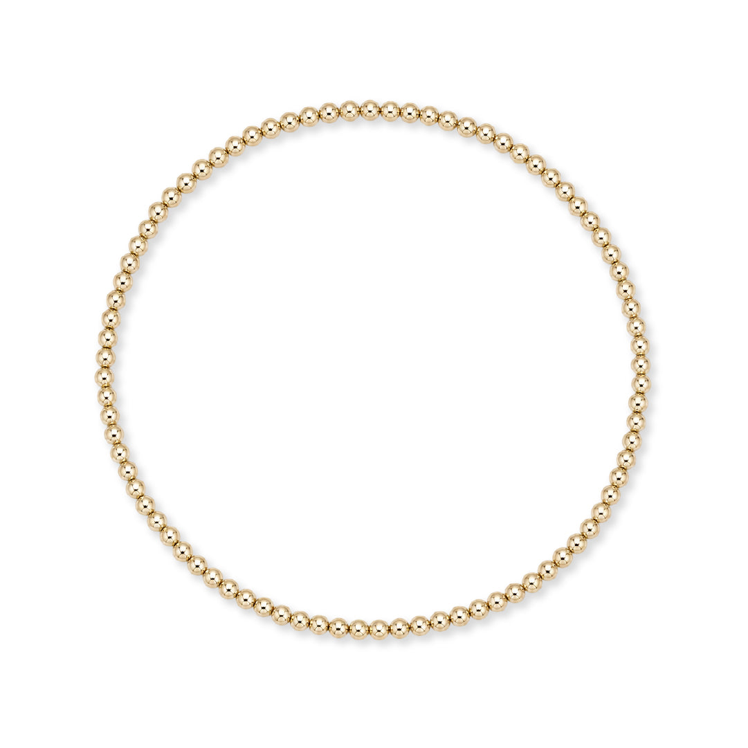 Armband | Gold Filled 14K | Kralen Goud | 2mm | 17,5cm