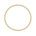 Gouden elastische kralenarmband van gold filled 14K met 3mm kralen, van Bedels & Bedels.