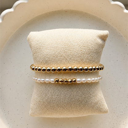 Armband | Gold Filled 14K | Zoetwaterparels & Goud| 4mm | 17,5cm