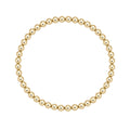 Gouden elastische kralenarmband van gold filled 14K met 4mm kralen, van Bedels & Bedels.