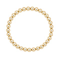 Gouden elastische kralenarmband van gold filled 14K met 5mm kralen, van Bedels & Bedels.