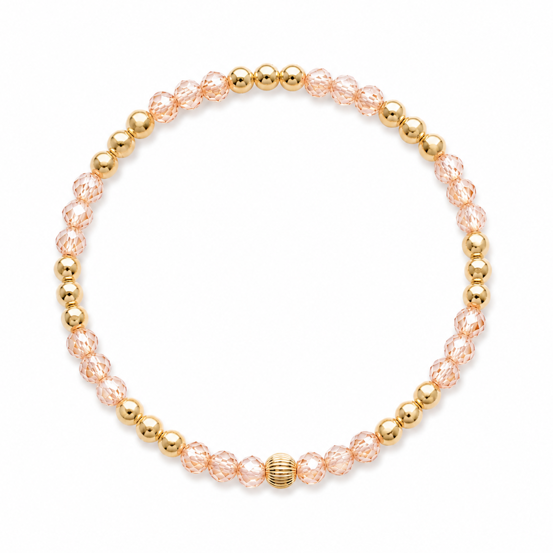 Armband | Gold Filled 14K | Champagne Zirkonia & Goud | 4mm | 17,5cm