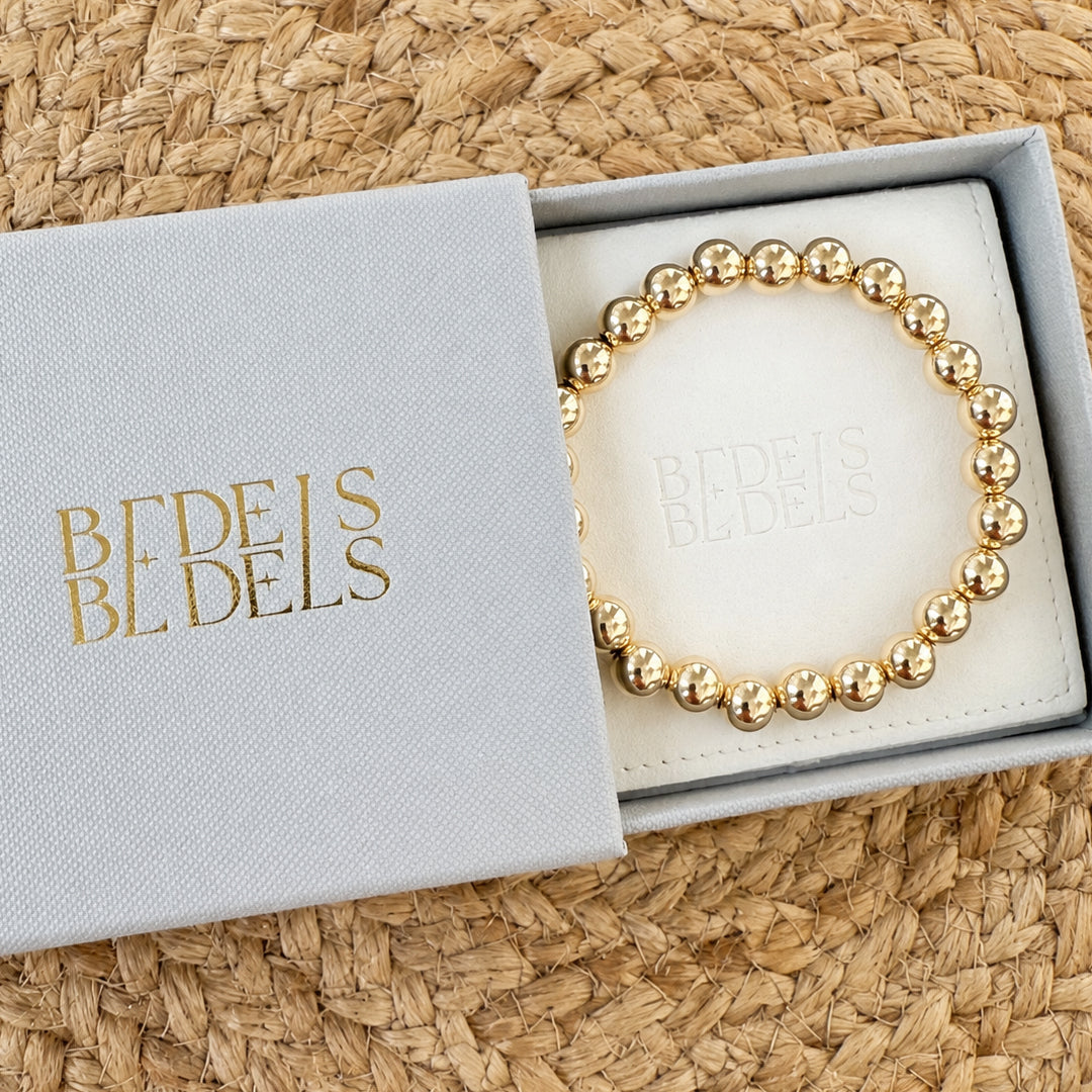Armband | Gold Filled 14K | Kralen Goud | 8mm | 17,5cm