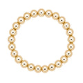 Gouden elastische kralenarmband van gold filled 14K met 8mm kralen, van Bedels & Bedels.