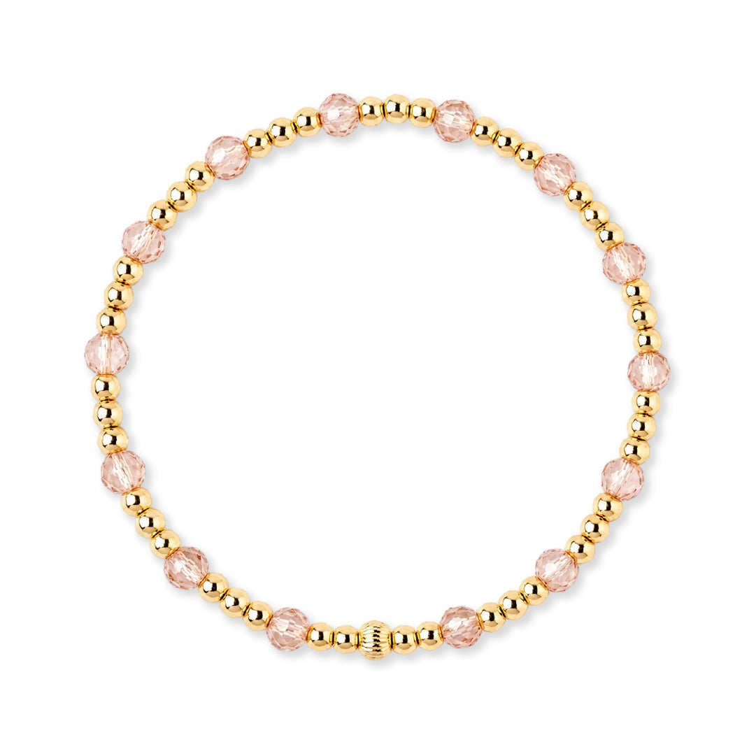 Armband | Gold Filled 14K | Champagne Zirkonia & Goud | 3/4mm | 17,5cm