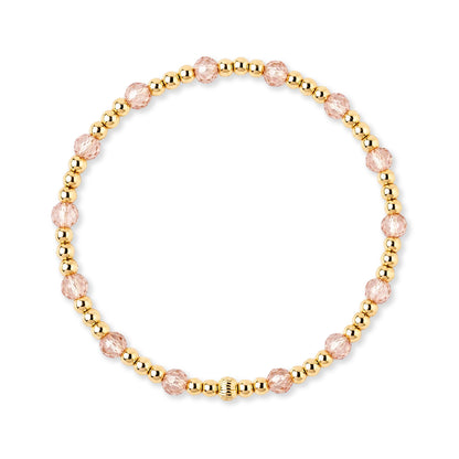 Armband | Gold Filled 14K | Champagne Zirkonia & Goud | 3/4mm | 17,5cm