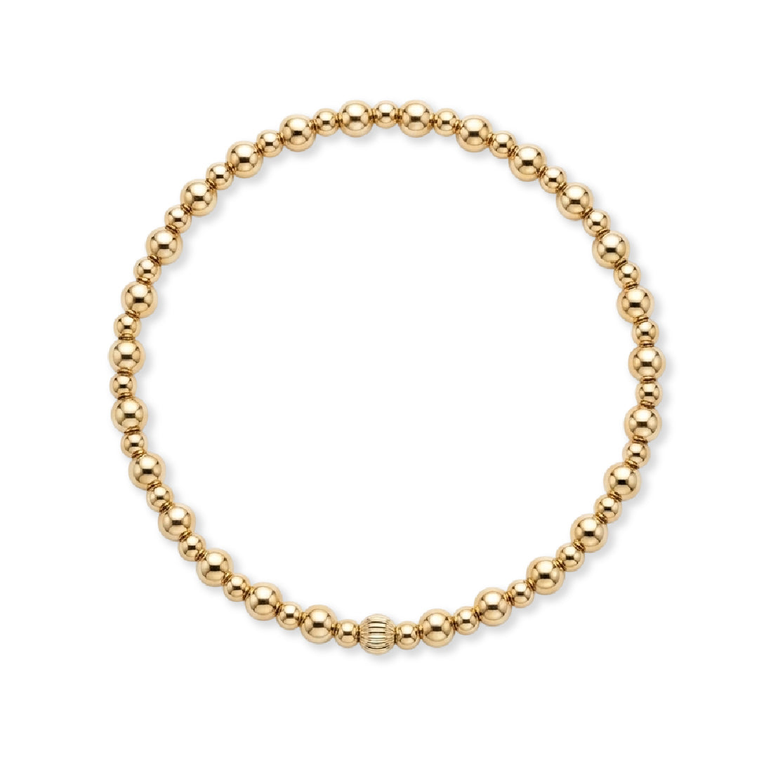 Armband | Gold Filled 14K | Kralen Goud | 3/4mm | 17,5cm
