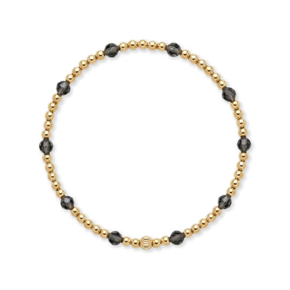 Armband | Gold Filled 14K | Heldere Obsidiaan & Goud | 3/4mm | 17,5cm