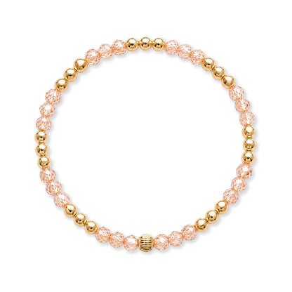 Armband | Gold Filled 14K | Champagne Zirkonia & Goud | 4mm | 17,5cm