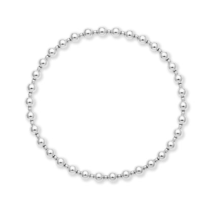 Zilveren kralenarmband van 925 sterling zilver met afwisselend 2mm en 4mm kralen, van Bedels & Bedels.