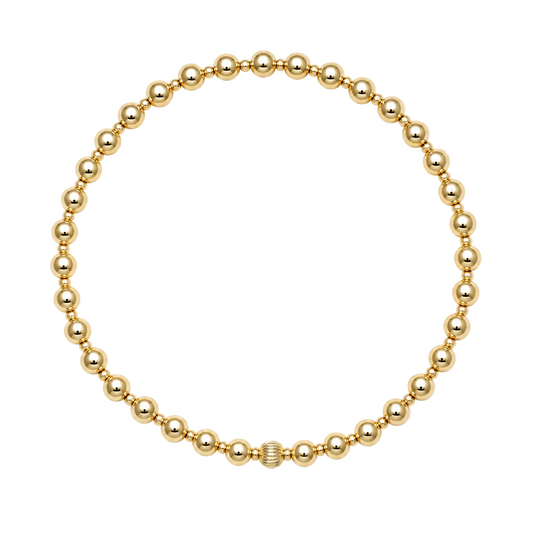 Armband | Gold Filled 14K | Kralen Goud | 2/4mm | 17,5cm