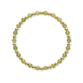 Gouden armband van gold filled 14K met gefacetteerde groene peridoot edelstenen van 4mm, van Bedels & Bedels.
