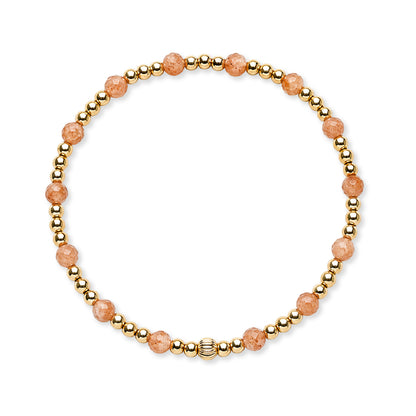 Armband | Gold Filled 14K | Zonnesteen & Goud | 3/4mm | 17,5cm