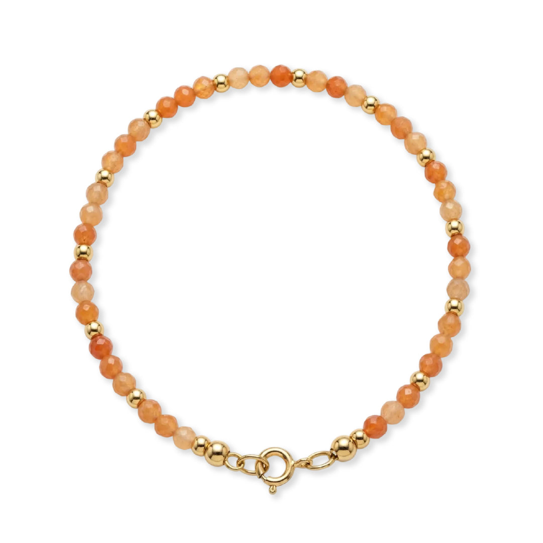 Armband | Handgemaakt | 18K RVS | Rode Aventurijn