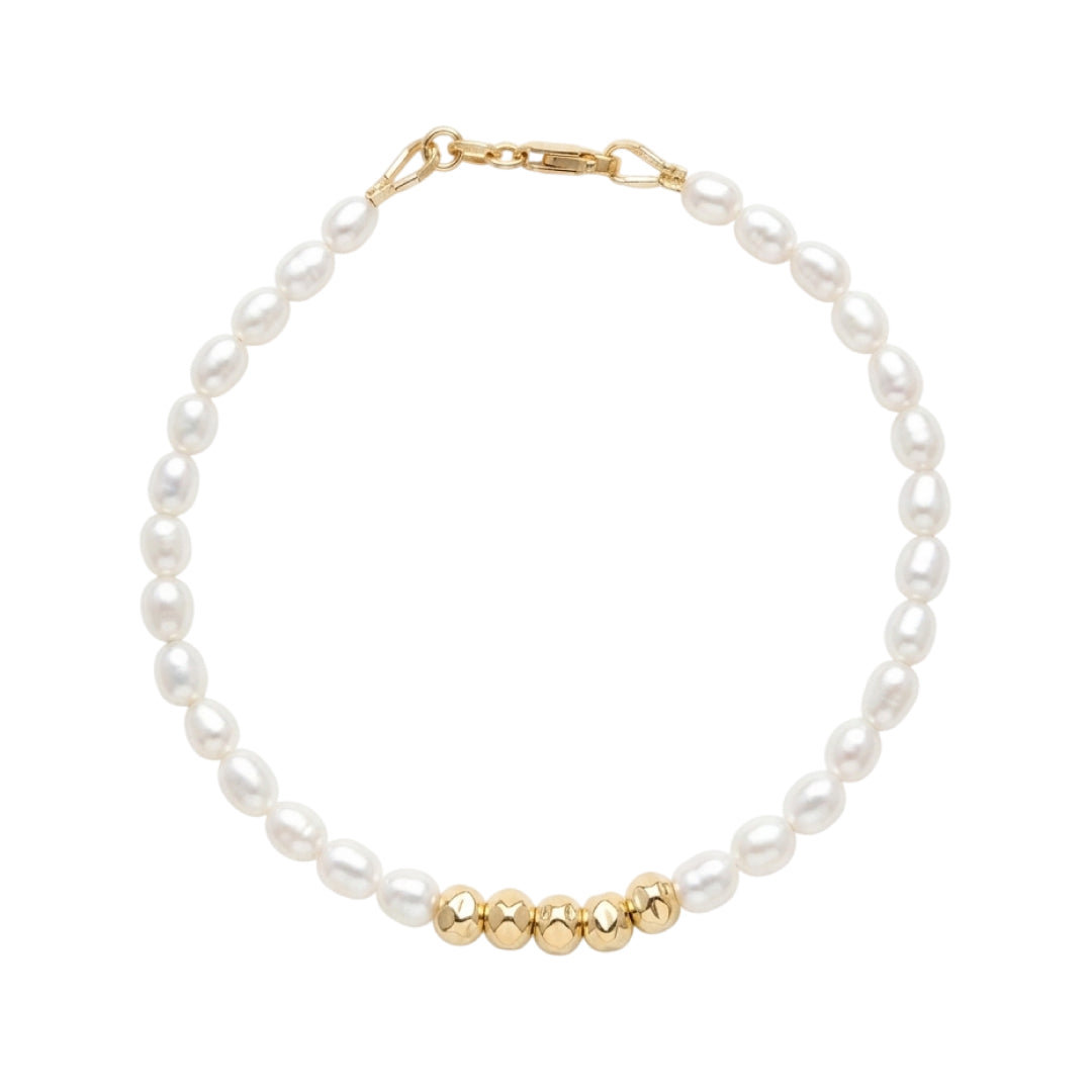 Armband | Gold Filled 14K | Zoetwaterparels & Goud| 4mm | 17,5cm