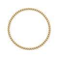 Gouden armband van gold filled 14K met geribbelde kralen van 3mm, van Bedels & Bedels.