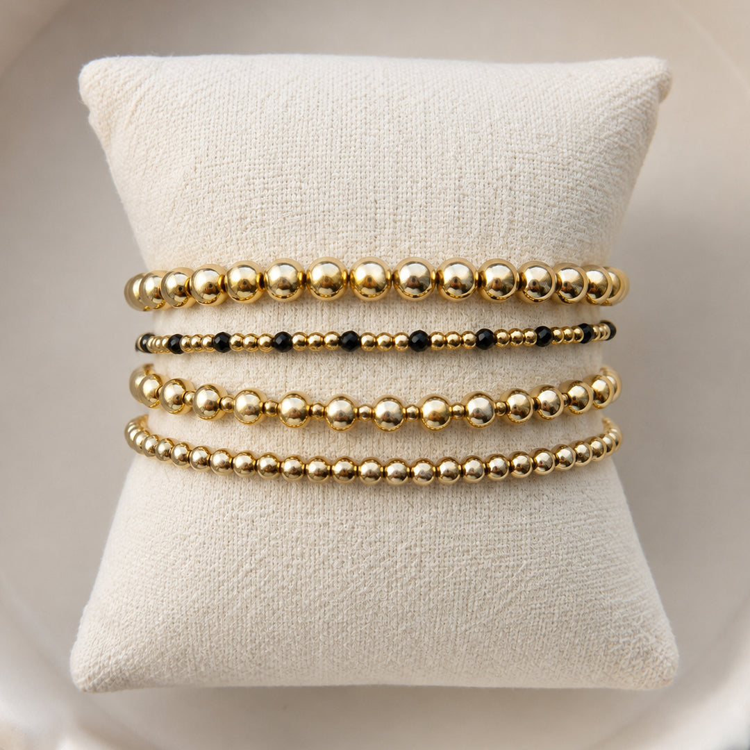 Armband | Gold Filled 14K | Spinel & Goud | 2mm | 17,5cm