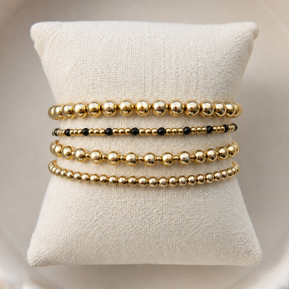 Armband | Gold Filled 14K | Spinel & Goud | 2mm | 17,5cm
