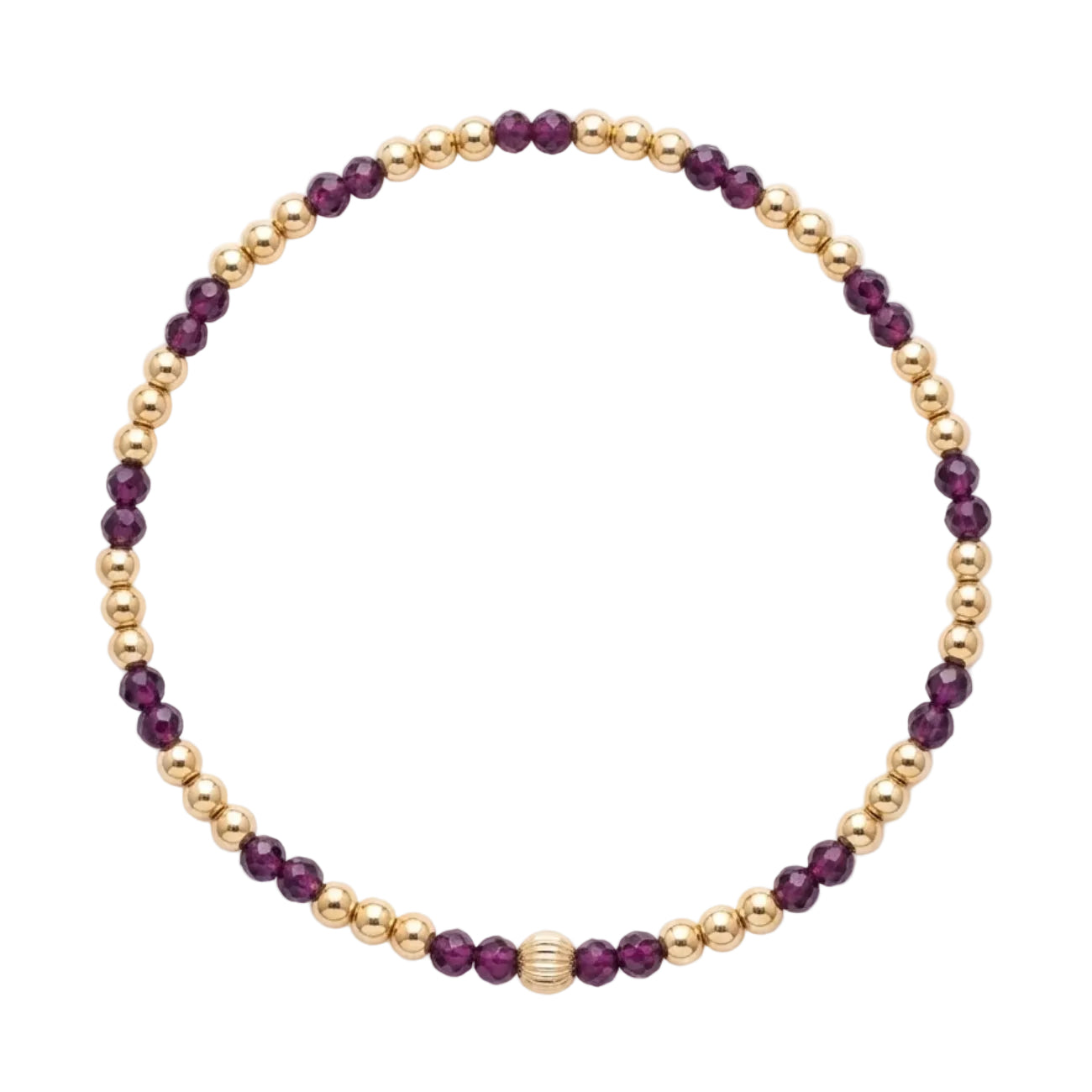 Armband | Gold Filled 14K | Granaat & Goud | 3mm | 17,5cm