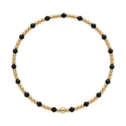 Armband | Gold Filled 14K | Spinel & Goud | 2mm | 17,5cm