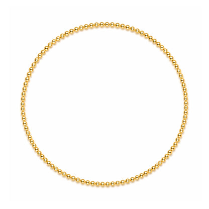 Gold filled 14K kralenarmband met fijne gouden balletjes van Bedels & Bedels