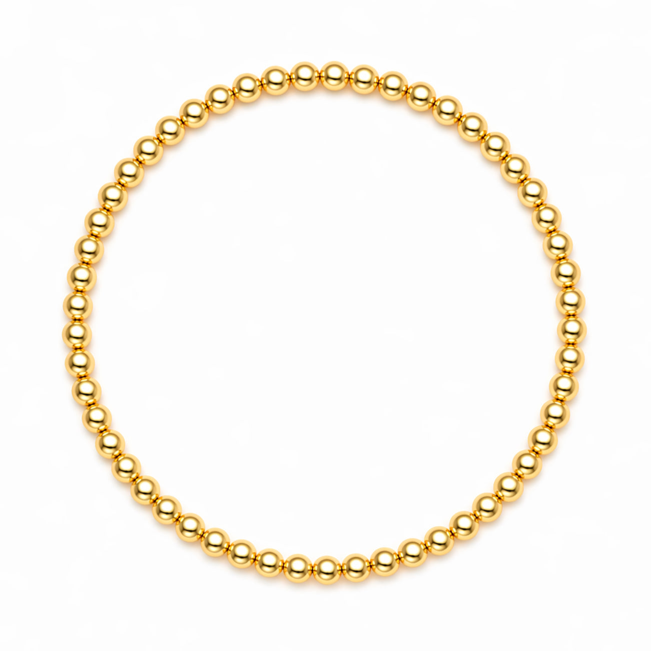 Gouden armband van Bedels & Bedels met 14K gold filled kralen van 4mm op witte achtergrond