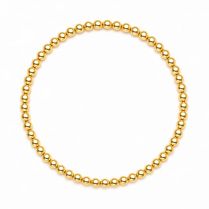 Gouden armband van Bedels & Bedels met 14K gold filled kralen van 4mm op witte achtergrond