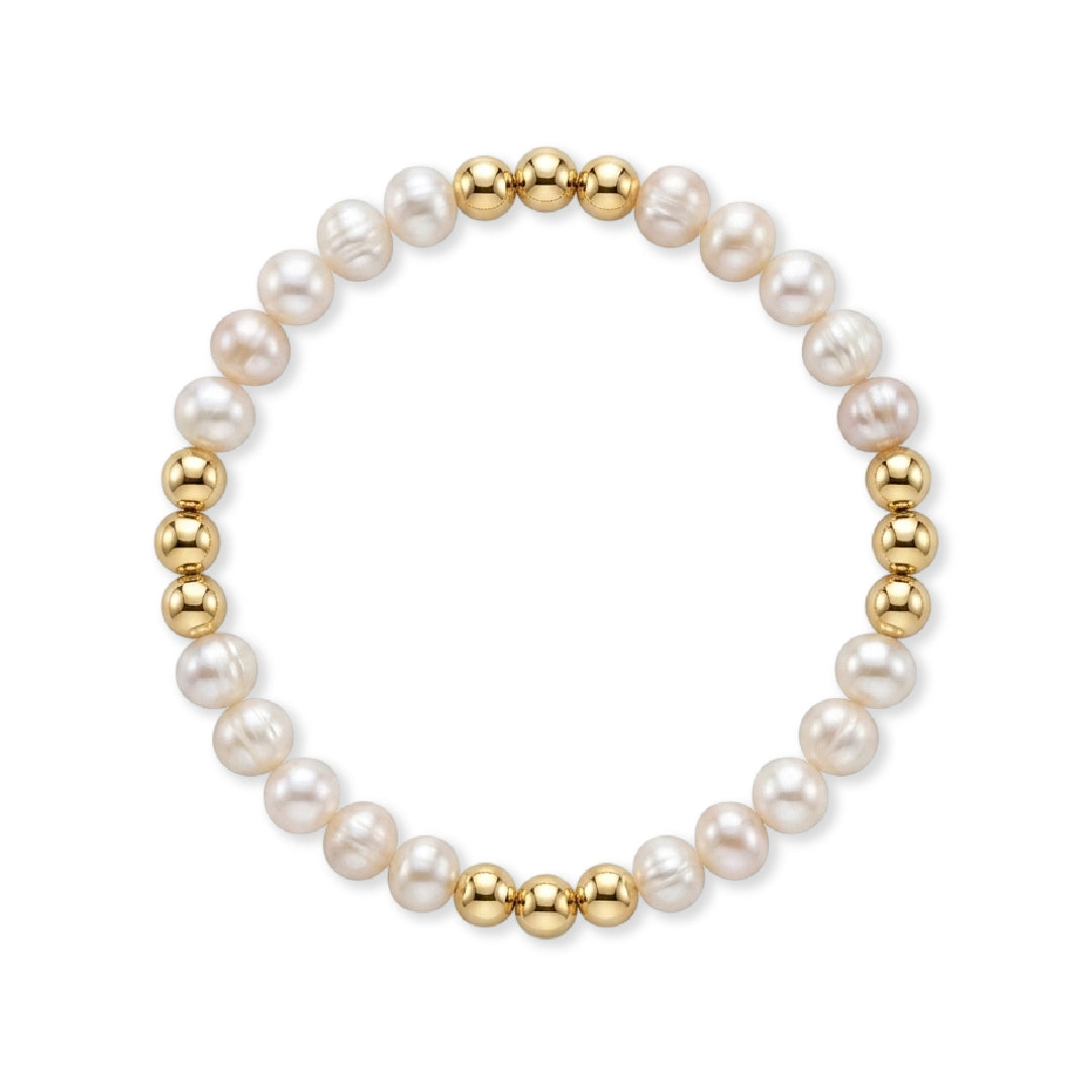 Armband Zoetwaterparels | Gold Filled 14K | 5/7-8mm | 17,5cm