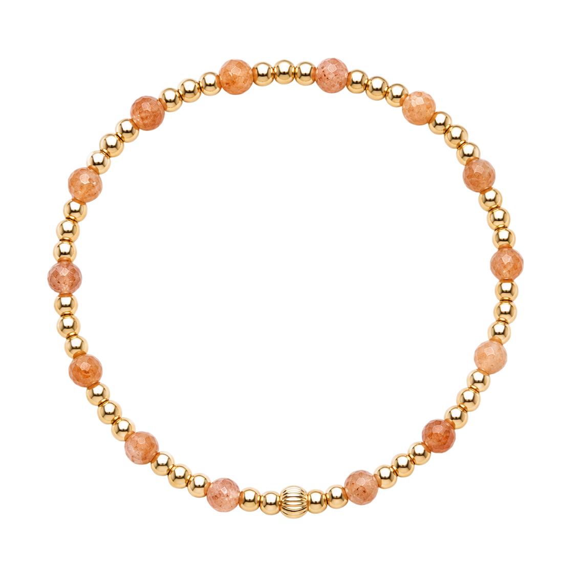 Armband | Gold Filled 14K | Zonnesteen & Goud | 3/4mm | 17,5cm