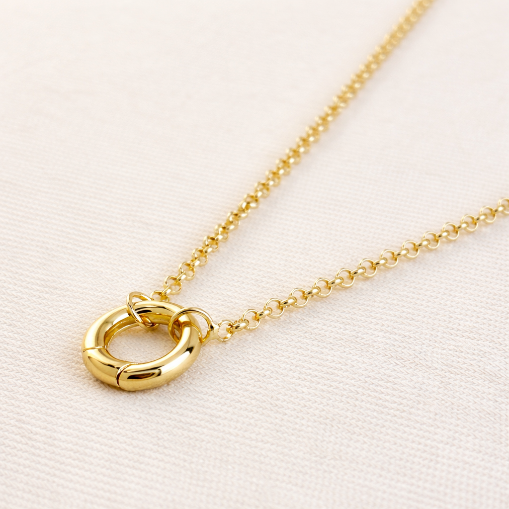 Ketting | Gold Filled 18K | Rolo Karabijnsluiting | Goud