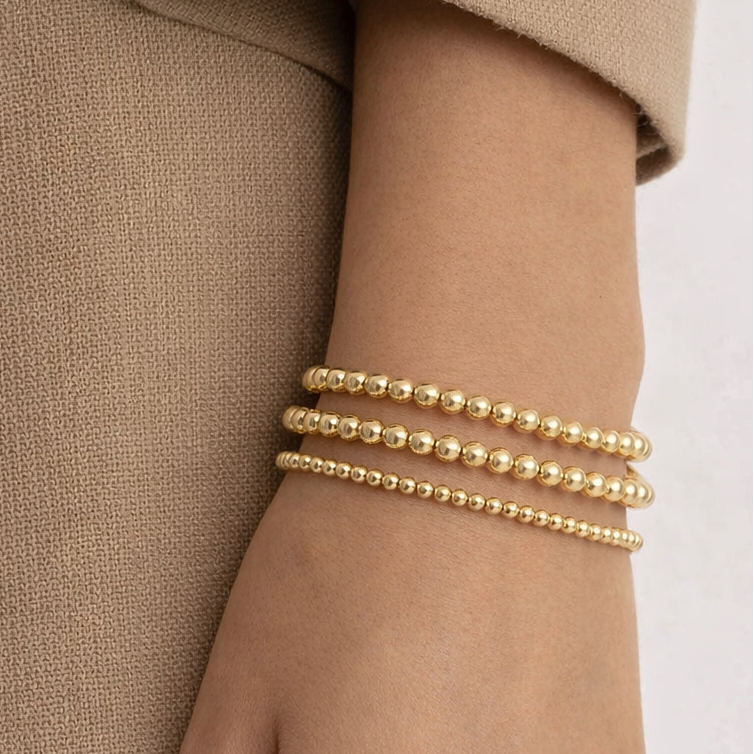 Armband | Gold Filled 14K | Kralen Goud | 3mm | 17,5cm