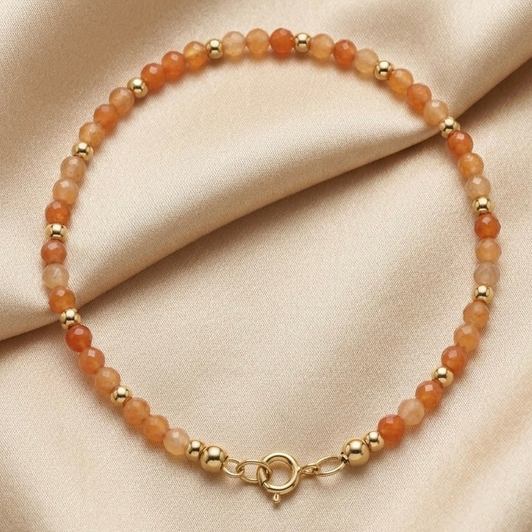 Armband | Handgemaakt | 18K RVS | Rode Aventurijn