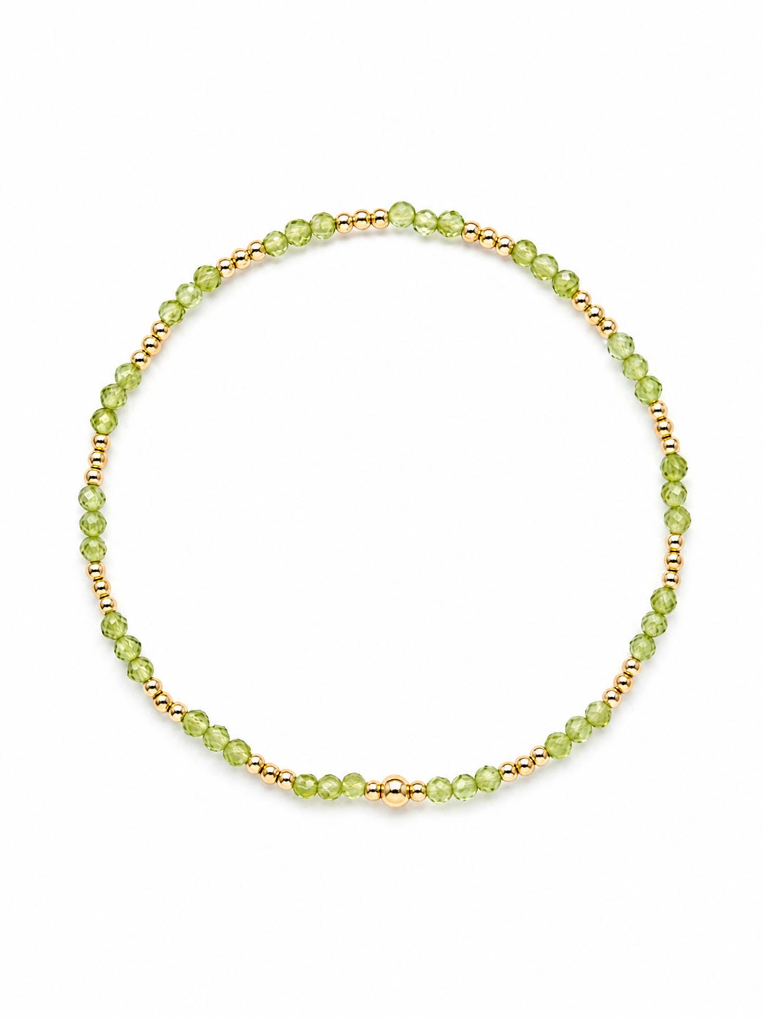 Armband | Gold Filled 14K | Peridot & Goud | 2mm | 17,5cm