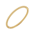 Gouden bangle van stainless steel met kleine ronde beads, plat gefotografeerd op witte achtergrond