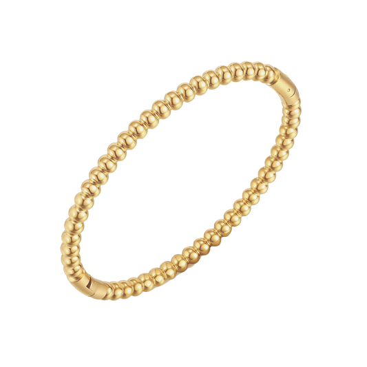 Armband | Stainless Steel | Gouden Bangle met Beads