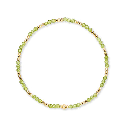 Armband | Gold Filled 14K | Peridoot & Goud | 2mm | 17,5cm