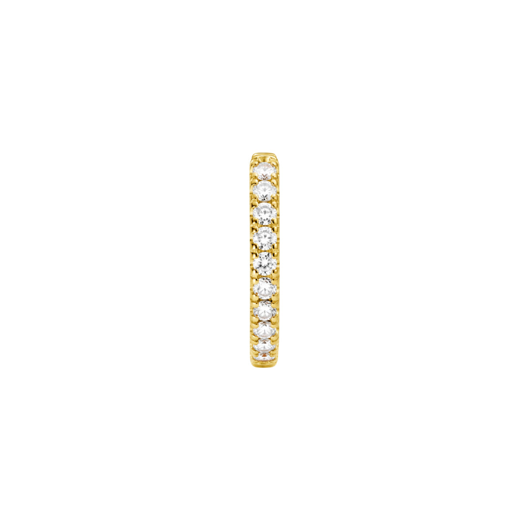 SOFIA | Huggie hoop oorbel goud zirkonia 12mm