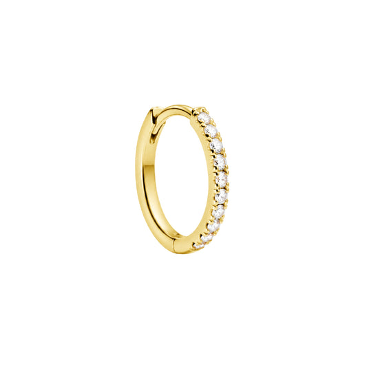 SOFIA | Huggie hoop oorbel goud zirkonia 12mm