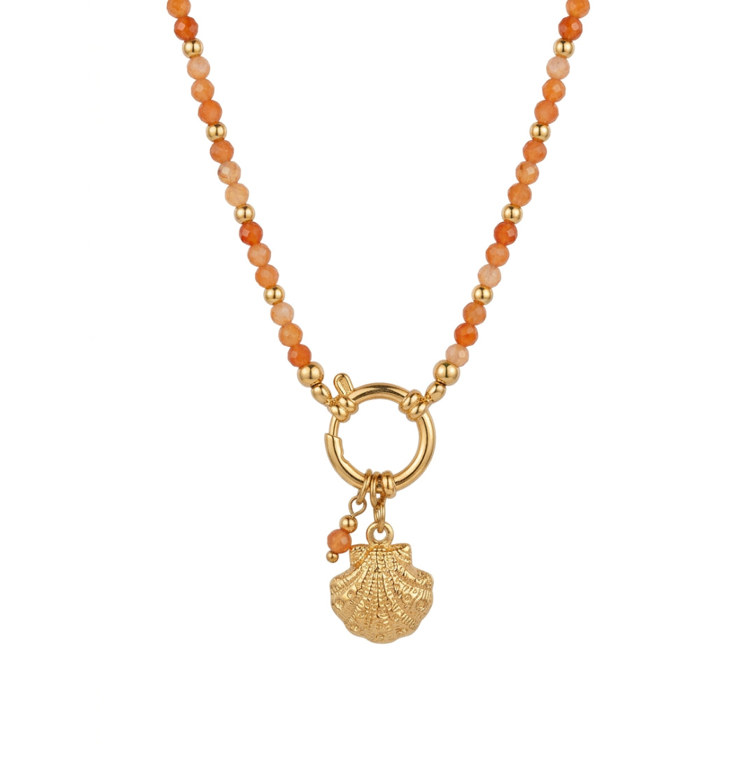 Ketting | Handgemaakt | 18K RVS | Rode Aventurijn