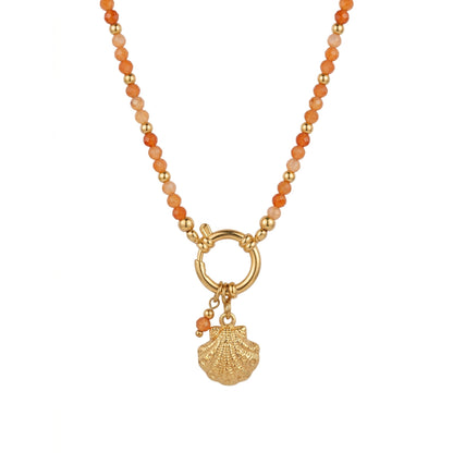 Ketting | Handgemaakt | 18K RVS | Rode Aventurijn