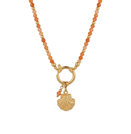 Ketting | Handgemaakt | 18K RVS | Rode Aventurijn