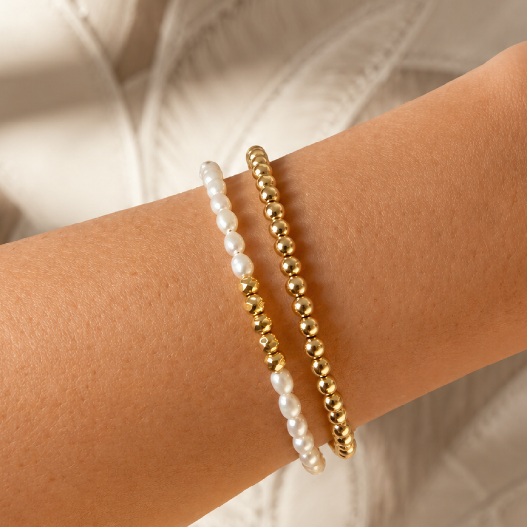Armband | Gold Filled 14K | Zoetwaterparels & Goud| 4mm | 17,5cm