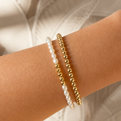 Armband | Gold Filled 14K | Zoetwaterparels & Goud| 4mm | 17,5cm