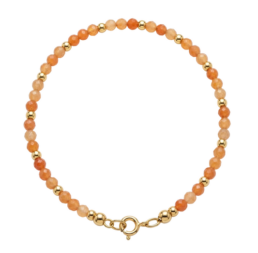 Armband | Handgemaakt | 18K RVS | Rode Aventurijn