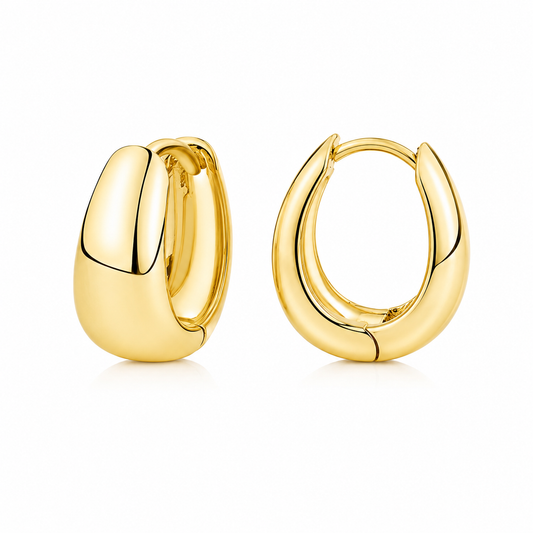 AMARA | Statement oorbellen ovaal goud klein